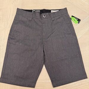 Volcom Gray Flat Front Shorts Frickin Modern Straight Chino 28